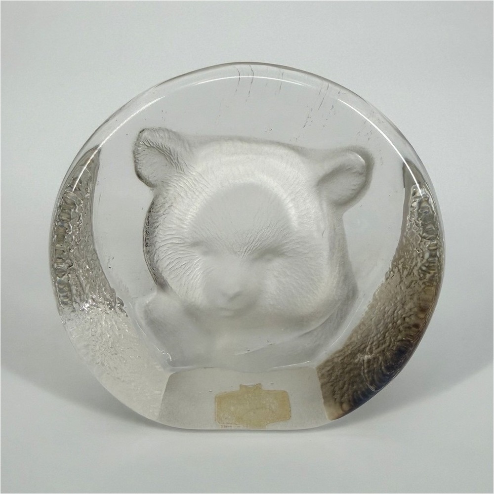 Crystal Zajecar Clear Crystal Bear Paperweight Decorative Collectible